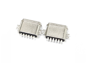 TYPE-C 6P防水母座 沉板0.8/1.2/1.6兩腳SMT 粉末冶金外殼